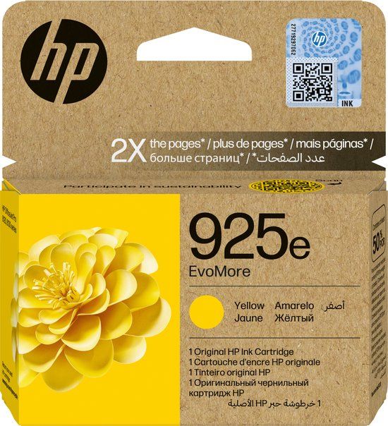 HP 925e EvoMore Gele Inktcartridge Origineel XL