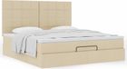 Prolenta Maison Exclusive - Ottoman bedframe met matras, crème kleur, 180x200 cm, textiel