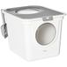 PawHut Kattenbak met Deksel Schepje voor Katten 44x55x39 cm Grijs+Wit