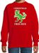 Bellatio Decorations Bol Kerstsweater Christmas T-Rex dinosaurus - voor kinderen - rood - Kerstkleding - lange mouwen 152/164
