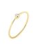 Elli Premium ring voor dames, solitair met zirkoniakristal in 375 geelgoud, 58 EU, Facetgeslepen, Zirkonia