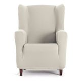 Eysa Bielastische bankovertrek voor oorfauteuil, kleur ecru design Harlem