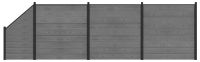 vidaXL Hekset - 619 x 186 cm - WPC en Aluminium - Grijs