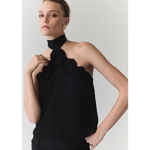 Mango Zwart Top