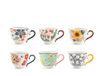 H&h Set van 6 kopjes koffie crème thee in New Bone China cc 90