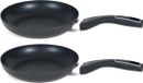San Ignacio Set van 2x stuks aluminium zwarte kleine koekenpannen Gusto met anti-aanbak laag 18 cm