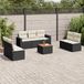 Maison Exclusive - Ensemble de meubles de jardin 8 pièces avec canapé et coussins, noir, en polyrotin