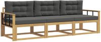 vidaXL Buiten bankenset 3-delig Wit en antracietkleurig Polyester