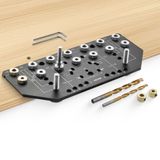 VEVOR Mandrin de perçage pour supports d'étagères et charnières, 2-en-1, alliage d'aluminium, gabarit de perçage pour quincaillerie d'armoire avec pointes de perçage de 6,4 et 4,8 mm, adapté aux portes d'armoire, étagères, armoires, travail du bois et projets de bricolage