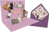 Pop-up-Grußkarte - I love Cats