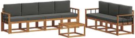 vidaXL - Salon d'angle - 7 places assises - Naturel et anthracite
