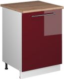 Vicco Wastafelkast Fame-Line, Bordeauxrode hoogglans/Wit, 60 cm