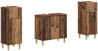 vidaXL - 3-delig - badkamerkast - set - ARNHEM - Oud - hout - Bewerkt - hout