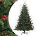 vidaXL Sapin de Noël artificiel avec charnières, pommes de pin et baies, 210 cm