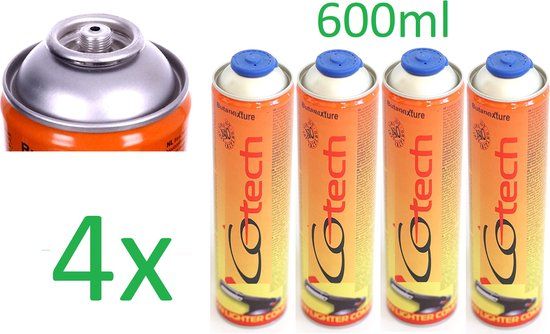 SMH LINE Gasflessen - 4x 600ml - EN417 Schroefventiel - Gasfles voor onkruidbrander