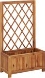 vidaXL - Plantenbak - verhoogd - met - latwerk - massief - acaciahout