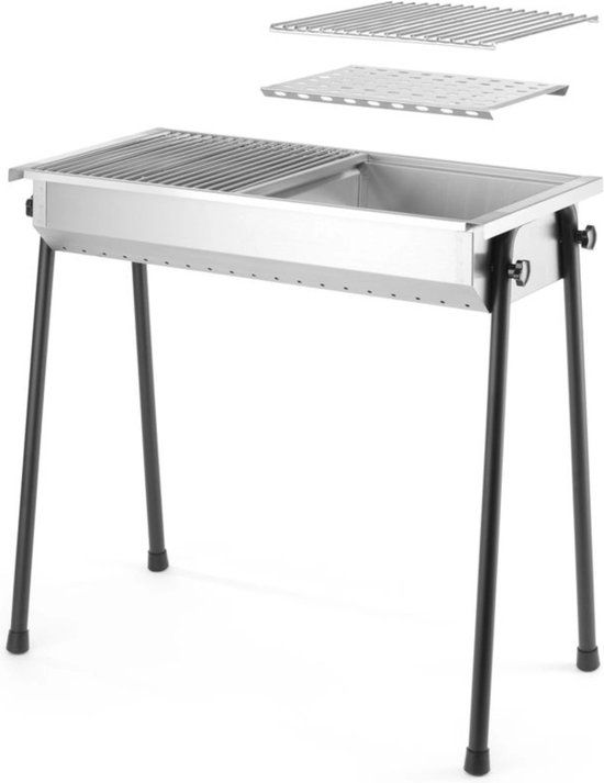 Hendi PATIO Charcoal Barbecue Cooking Station - Black, Stainless Steel
