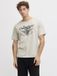 JACK & JONES JREBMATHEW SS TEE Garçon T-shirt Blanc Mélangé Coton XL