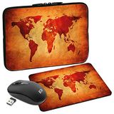 Pedea Design Tablet PC hoes 17,3 inch + Maus und Mauspad brown global map