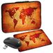 Pedea Design Tablet PC hoes 17,3 inch + Maus und Mauspad brown global map