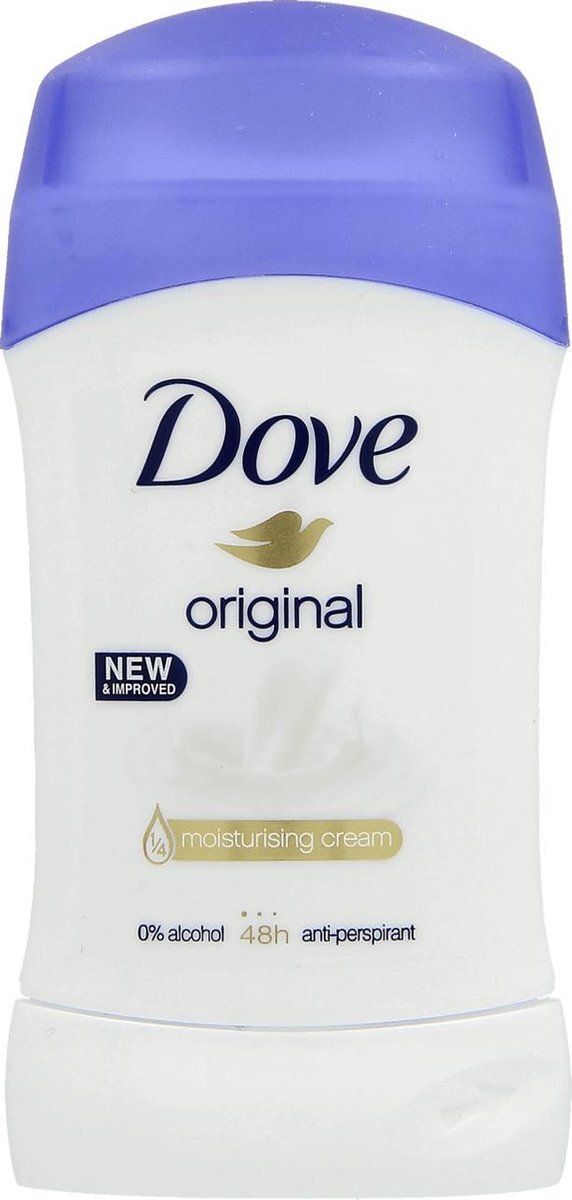 Dove Original Deodorant - Deo Stick 0% Alcohol 48 Uur Anti Zweet - Anti Perspirant - 48 Uur Anti Transpirant Deo Stick met Hydraterende Creme - Transpiratie Bescherming