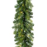 Decoris guirlande de sapin - vert - avec éclairage - 20 x 270 cm - scintillant - guirlande