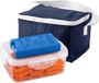 Bellatio Design Lunchtas / koeltas set - 3-delig - navy - 21 x 15 x 12 cm - kantoor / school lunch