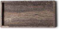 Mooisa Plateau Rectangular Tray Titanium Travertine 15 x 30 cm