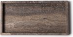 Mooisa Plateau Rectangular Tray Titanium Travertine 15 x 30 cm