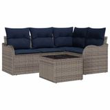 vidaXL Tuinbank Set Grijs poly rattan