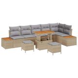 vidaXL - Tuinbank - Set - 9 - st - 8-Aantal - zitplaatsen - Beige - Poly - rattan
