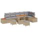 vidaXL - Tuinbank - Set - 9 - st - 8-Aantal - zitplaatsen - Beige - Poly - rattan