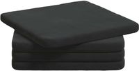 vidaXL Zitkussens - 4 stuks - Fluweel - Zwart - 40 x 40 x 3 cm