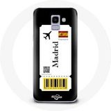 Maniacase Hoesje voor Samsung Galaxy A8 2018 Air ticket Madrid Spanje