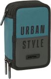 Safta Driedubbele Pennenzak Urban style Blauw Grijs 12,5 x 19,5 x 5,5 cm 37 Onderdelen