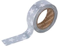 INNSPIRO Masking Tape Washi Foil Sterren zilver 15 mm x 10 m Serie Metal