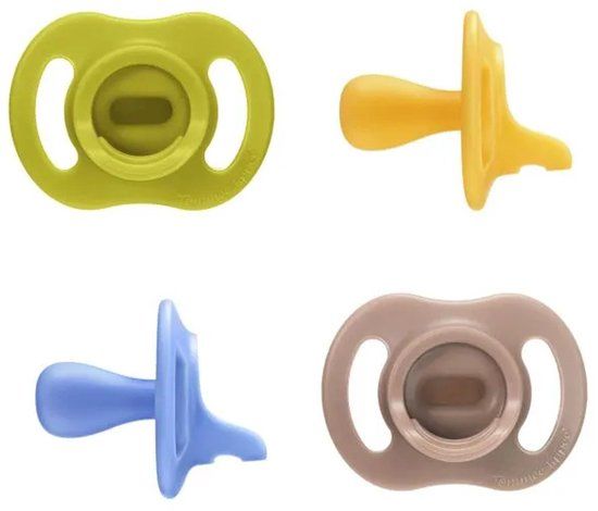 Tommee Tippee Ultra-light StayPut fopspeen - 6-18 maanden - set van 4 - Blauw multi