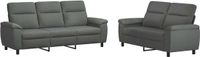vidaXL - Canapé - 2 places - Gris foncé - Tissu