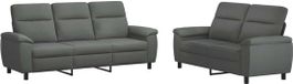 vidaXL - Canapé - 2 places - Gris foncé - Tissu