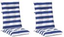 vidaXL Coussin d'extérieur Tissu Bleu et Blanc 120 x 50 x 7 cm
