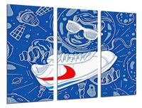 Set Nike Set van 3 wandafbeeldingen, moderne decoratie voor woonkamer, slaapkamer, kamer, print op hout, met hangers, schoenen Nike Cortez (97 x 62 cm)