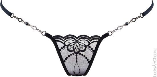Lucky Cheeks - Ministring Butterfly in Black | Zwart