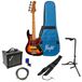 Flight Rock Series Mini JB Bass Sunburst kit de démarrage pour guitare basse électrique