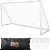 VEVOR Voetbaldoel voor kinderen, voetbalkooi van pvc, duurzaam, draagbaar, 371 x 183 cm, met praktische draagtas en net, voor training buiten in de achtertuin, tuin, park, buiten