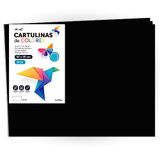 Cartulina m-office Cartulina de Colores, Cartulina Grande 50x65 cm de Colores Claros e Intensos, Cartulinas de Colores 180gr para Manualidades, Diseños Creativos y Proyectos de Arte (x25 hojas, negro)