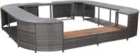 vidaXL Habillage de spa carré poly rotin gris 268x268x55 cm