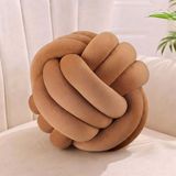 Merkloos Relaxdays Knoopkussen - Bruin - 25 cm - Katoen - Met vulling