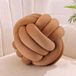 Merkloos Relaxdays Knoopkussen - Bruin - 25 cm - Katoen - Met vulling