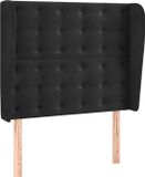 vidaXL Hoofdbord met randen 83x23x118/128 cm fluweel zwart