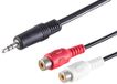1aTTack.de 0,2m Zwarte 3,5mm Jackplug naar 2x RCA Female Audioadapterkabel